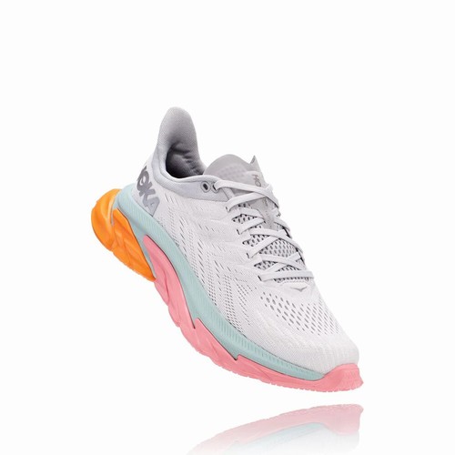 Hoka One One CLIFTON EDGE Road Running Shoes For Women India White/Pink/Coral IN-7013